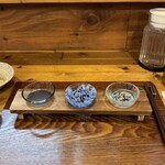 Ramen FeeL - 三種日本酒飲み比べ¥1200