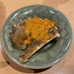 銀座 しのはら - 後出しの八寸　渡り蟹のブランデー醤油漬け　これがお酒のアテに最高　渡り蟹がこんなご馳走になるなんて