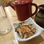 門前そば 大黒屋 - 料理写真:そば焼酎そば湯割り＆お通し