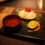 銀座 座屋 - 香箱蟹 酢橘 蟹酢で 鋏は飾り 2014.12.1x