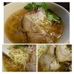 麺劇場 玄瑛 - 海老薫醤油ラーメン・・ほんおり海老の味わいがしますが、風味は強くはないですね。
            ただお醤油ベースのスープですのでくどくなく美味しい。
            チャーシューは厚みもあり柔らかく煮こまれています。