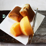 長島 - 【デザート】りんご春巻(林檎芋 のし梅)、柿(霜月の昼会席)<2014.11>