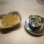 広典 - イカの塩辛と鰯巻き