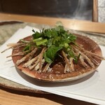 ぬま田 - 芹の根部分かき揚げ｡芸術的なきれいさ