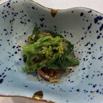 菊園町 八十八 - いかの沖漬けと菜の花