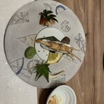 鮨 蒼風 - あげ巻き貝の塩焼き　あしらい二種