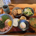 芝富士酒場 さく家 - ♪ねぎとろ丼と豚角煮繕¥1300