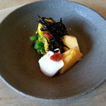 味道広路 - 食用菊のお浸し、柿、ひじき、豆腐（２０１４年１０月）