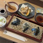 江戸そば マルノ - ざる生粉打ち＋カキ天