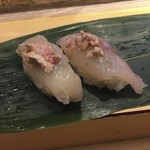 肝のせ２種。どんことかわはぎ