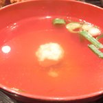 ゆにおん食堂 - <'14/12/09撮影>牡蠣フライ定食 980円 のお吸い物