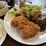 松榮亭 - ランチ（ハンバーグとヒレカツ）