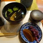 うなぎ いけだ - 肝吸いと香の物