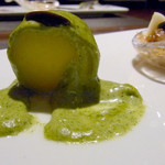 ペルー料理 bepocah - 「インカのめざめ」という高級ジャガイモを丸ごとゆでたもの♪　高級ジャガイモの断面図！