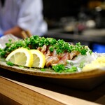 郷土料理 銀天ゆずや - 日南鶏のたたき柚子ポン酢