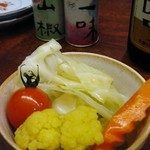 北新地たゆたゆDX - 突き出しの温野菜はコンソメ味