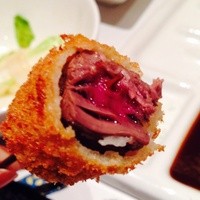 串処 最上 心斎橋店 - 牛肉ヒレはミディアムレア♪