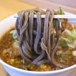 一〇そば - 太蕎麦(普通盛り)@税込360円＋とり天＠税込150円＋たぬき半分@税込30円
