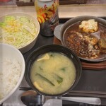 松屋 - 料理写真:ビーフシチューハンバーグ定食＆生ジョッキ缶
