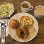 NOBU Cafe アトレ川崎店 - NOBU SET(パンは3個任意選択)