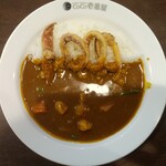 CoCo壱番屋 - 料理写真:ポークカレー646、200g-60、5辛125、ハーフイカ132、ハーフ野菜136=979