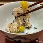 御料理 寺沢 - 香茸と銀杏の飯蒸し