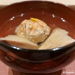 御料理 寺沢 - 香箱蟹とむき茸の椀物