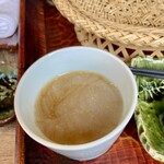 吟八亭 やざ和 - 蕎麦湯を注いで^_^