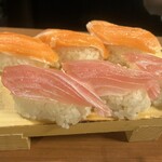 토리에비스 히로시마 나가레카와점 - 해산물 초밥(연어・참치)