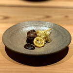 柚木元 - 鹿のタン　白菜　金柑　香茸