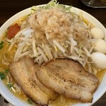 鶏だしらーめん 零SEN - スタミナ味噌ラーメン　辛みそ背脂うずらさんトッピング