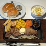 TOYO - レストラン 東洋 ＠日本橋 ランチ 鉄板！！！ オーストラリアステーキ 税込1,400円 パンを選んで