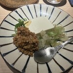 酒亭湯澤 - 京都産 自家製豆腐　鶏そぼろ