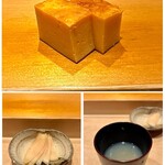 鮨 はしもと - たまご、ガリ、しじみ汁