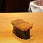 鮨 はしもと - 馬糞ウニ 根室の前浜より 希海より 久保井海苔店