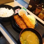 松のや - ロースカツ&海老フライ２尾定食