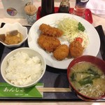 あんじゅ - ミックスフライ定食よりヒレかつ＆蟹クリームコロッケ