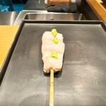 焼鳥 とこしえ - 静岡産山葵の乗ったささみ ◎めちゃくちゃ美味い！