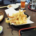 奥出雲 そば処 一福 - イカの一夜干しの足の天ぷら