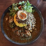 カリーショップ スパイスマン - あいがけキーマプレート(上面視)