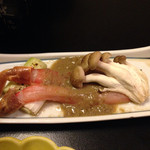 依山楼岩崎 - 蟹足の味噌焼き (焼く前)