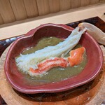 日本料理 かしづき - 蟹しゃぶ、カニ味噌でいただきます。