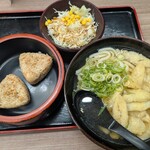 人力うどん - うどんセット　650円　　ごぼ天トッピング　210