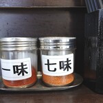 峠の蕎麦 - 一味、七味、箸 (笑)