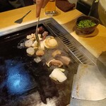 月島もんじゃ おこげ - 海鮮もんじゃ　いか・たこ・ホタテ・えび