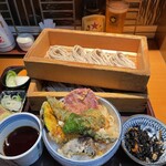 蕎膳 樂 - 天丼おそばのそば大盛り(2枚盛り)