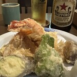蕎膳 樂 - 野菜天麩羅盛り合わせのアップ