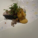 薪焼 銀座おのでら - 山口　鰆　いぶりがっこ　みかん