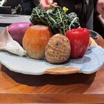 薪焼 銀座おのでら - 畝田さんからのお野菜