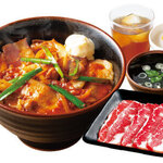 安楽亭 - 【肉丼＆焼肉ランチ】　豚キムチ丼セット